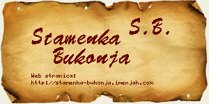 Stamenka Bukonja vizit kartica